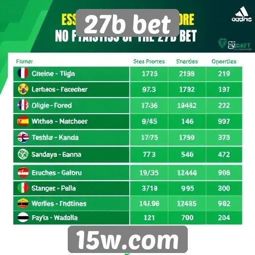 Estatísticas de jogadores no 27b bet